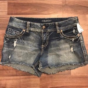 Distressed Denim Shorts